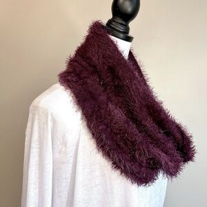 NWT CHASER Fuzzy Cowl Neck Infinity Scarf Cabernet Color 🆕